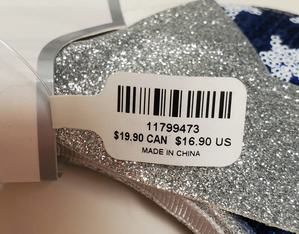 Disney Patriotic Sequin Minnie Ear Headband with Silver Bow